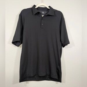 Nike Shirt Polo Short Sleeve Quarter Button Golf Tennis Business Black Men Med